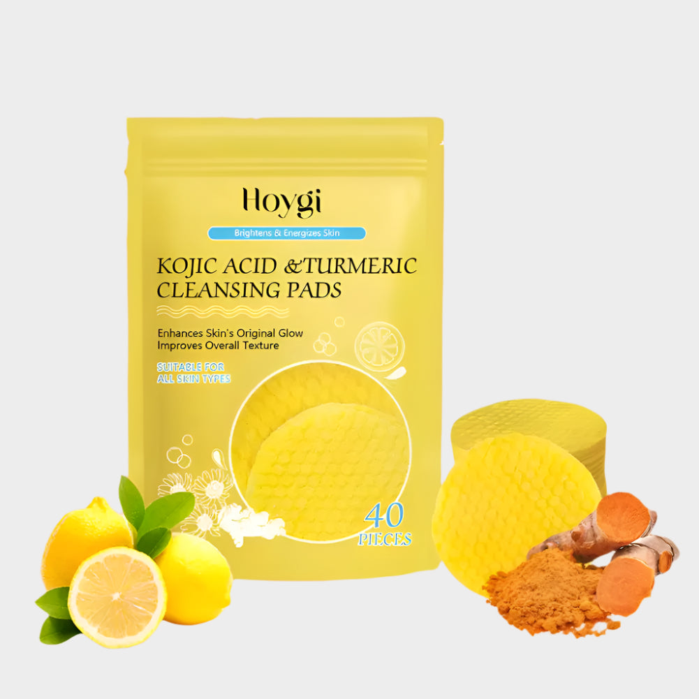 40/50Pcs Turmeric Kojic Acid Cleansing Pads Exfoliating Pads Facial Sponges for Cleansing Exfoliating Daily Cleansing Skin Care